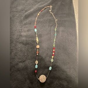 Handmade silver and multi stone necklace